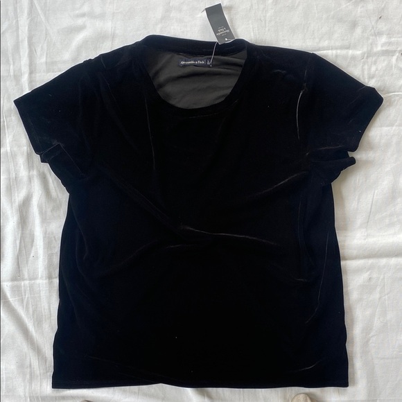 Abercrombie & Fitch Black Velvet Short Sleeve Tee - Picture 1 of 4